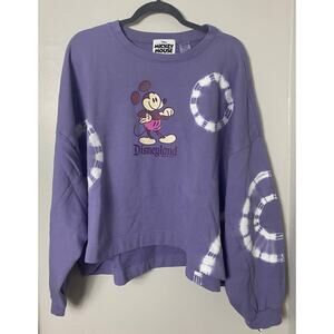 NWT DISNEY SWEATSHIRT 2X MICKEY DISNEYLAND VACATION RESORT PURPLE TIE DYE